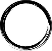 Circle drawn with ink. Grunge circle. The grunge frame contains stains, scratches, cracks, bumps and other elements that create a worn effect. Brush stroke. vector