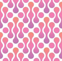 Retro Wavy Abstract Pink and Orange Pattern. This seamless abstract pattern features wavy, organic pink and orange shapes, reminiscent of vintage 70s and retro aesthetic designs. vector