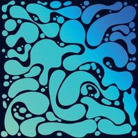 Blue Abstract Liquid Shapes and Bubbles Design. An abstract illustration of blue and cyan liquid shapes and bubbles forming a seamless fluid pattern. vector