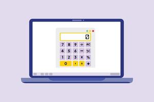 General calculator on notebook. Calculator Concept. Colored flat illustration isolated. vector