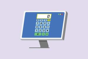 Computer calculator. Calculator Concept. Colored flat illustration isolated. vector