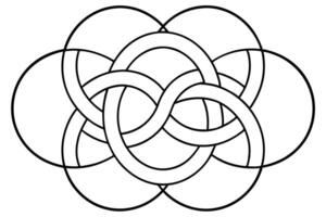 A Intricate Intertwined Circles Design in Adobe Illustrator vector