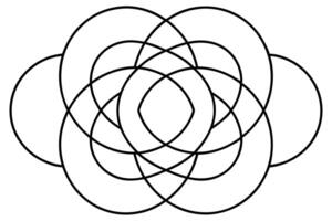 Intricate Intertwined Circles Design in Adobe Illustrator vector