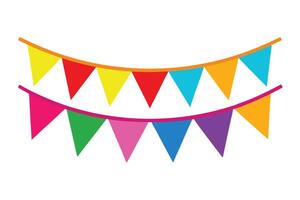 Colorful Triangular Bunting Decorates a Celebration vector