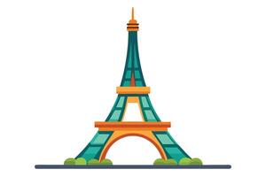Flat Illustration of the Eiffel Tower in Cartoon Style vector