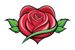 Heart-shaped Rose Graphic Design for Valentine's Day vector