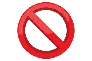 A Red prohibition sign, no entry, no access, warning symbol vector