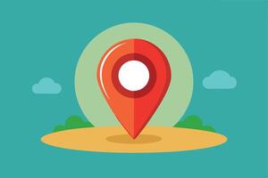 A Flat Design Map Marker Icon with Audio Symbol vector
