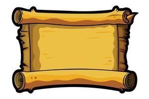 A Cartoon illustration of an ancient scroll. vector