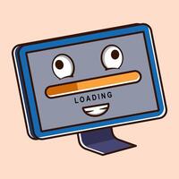 Illustration of a Loading Computer Technology Character as a symbol of a Loading Process Computer vector