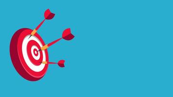 Business Illustration of Achieving Success Challenge or Target. Concept of Arrows and Blue Background Space vector