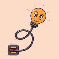Idea with Light Bulb Energy. Light Bulb Energy Connection Concept vector