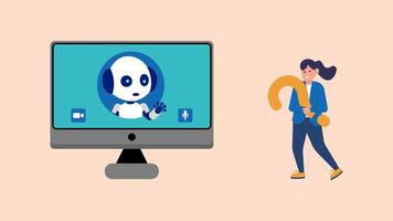 Modern and Intelligent Robot Technology Illustration vector