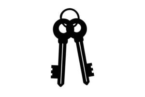 A Simple Silhouette of Two Keys for Security or Access Concepts vector
