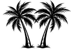 A Palm Trees Against a White Background vector