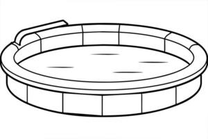 A Simple Line Drawing of a Round Inflatable Pool vector