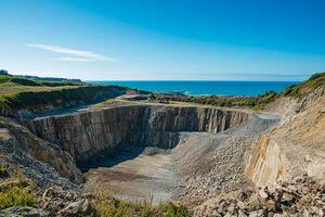 A large quarry with a large hole in the ground photo