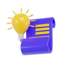 Lightbulb with Scroll Illustration png