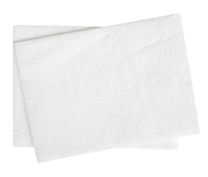 White tissue paper in two pieces in stack isolated with clipping path in file format png
