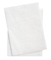 Folded white tissue paper pieces in stack isolated with clipping path in file format png