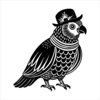 Bird With A Fancy Hat vector