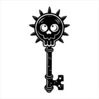Spooky Skull Key Cartoon vector