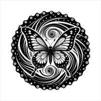 Butterfly With Swirling Patterns vector