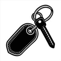 A Single Key Attached to a Black vector