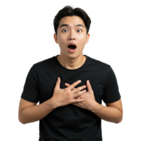 Shocked Man Hands Chest Surprise Isolated png