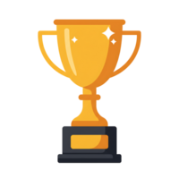 Golden Trophy with Sparkling Stars, Symbolizing Achievement and Success png