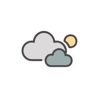 a cloud and sun icon on a white background vector