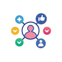 a social media icon with a person in the center vector