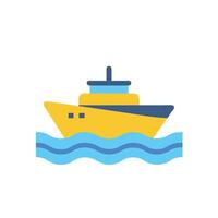 A yellow boat floating in the ocean vector