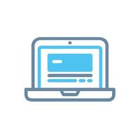 a laptop computer on a white background vector