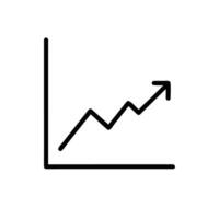 A graph line with an arrow going up vector