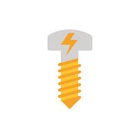 A screw with a lightning bolt on it vector