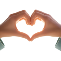Hands Forming a Heart Shape with Teal Sleeves on Transparent Background png