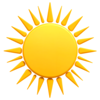 Minimalist 3D Sun Icon with Soft Gradient and Geometric Rays on Transparent Background png