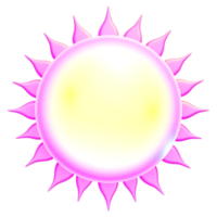 Glowing 3D Neon Sun with Soft Wavy Patterns on Transparent Background png