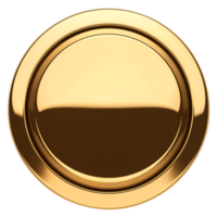 Luxurious Chrome Circle Button 3D Render on Transparent Background png