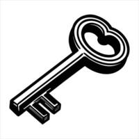 Old key on white background vector