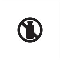 No alcohol sign icon isolated on white background vector