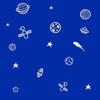 space outline pattern with blue background vector