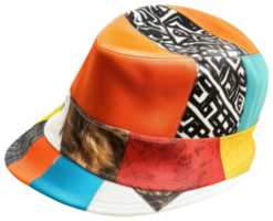 Colorful Hat with Unique Patterns and Bold Style png