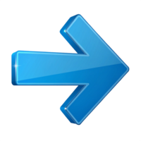 3D Glossy Blue Arrow Right Navigation ButtonWeb UI Element png