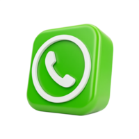 3D Green Call Icon Button Realistic Square App UI Element for Mobile png