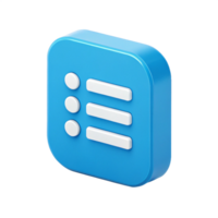 3D Blue Square Menu Icon App List, Navigation, UI Element png