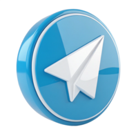 3D Blue Glossy Send Button with Paper Airplane Icon for Website png