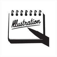 written on notepad with a pen Silhouette vector