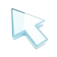 3D Glass Cursor Icon Modern, Clean, and Transparent Arrow Pointer for Website Design png